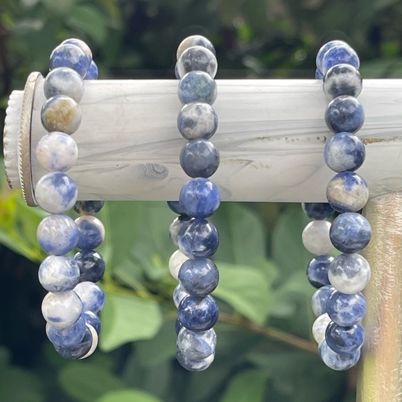 Sodalite 8mm Chakra Bead Bracelet - Picture 4 of 8